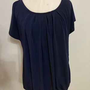 Navy New York and Co Medium Flutter Sleeve Blouse